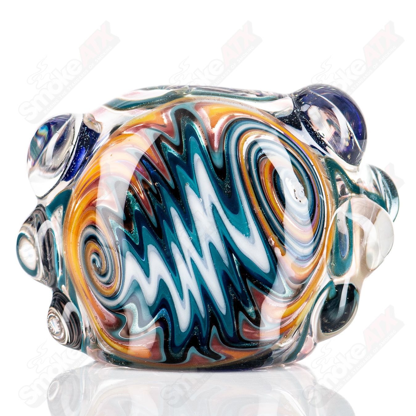 Molten Imagination #10 ISO Dichroic UV Spoon, unclassified glass tool with vibrant dichroic finish for artistic use.