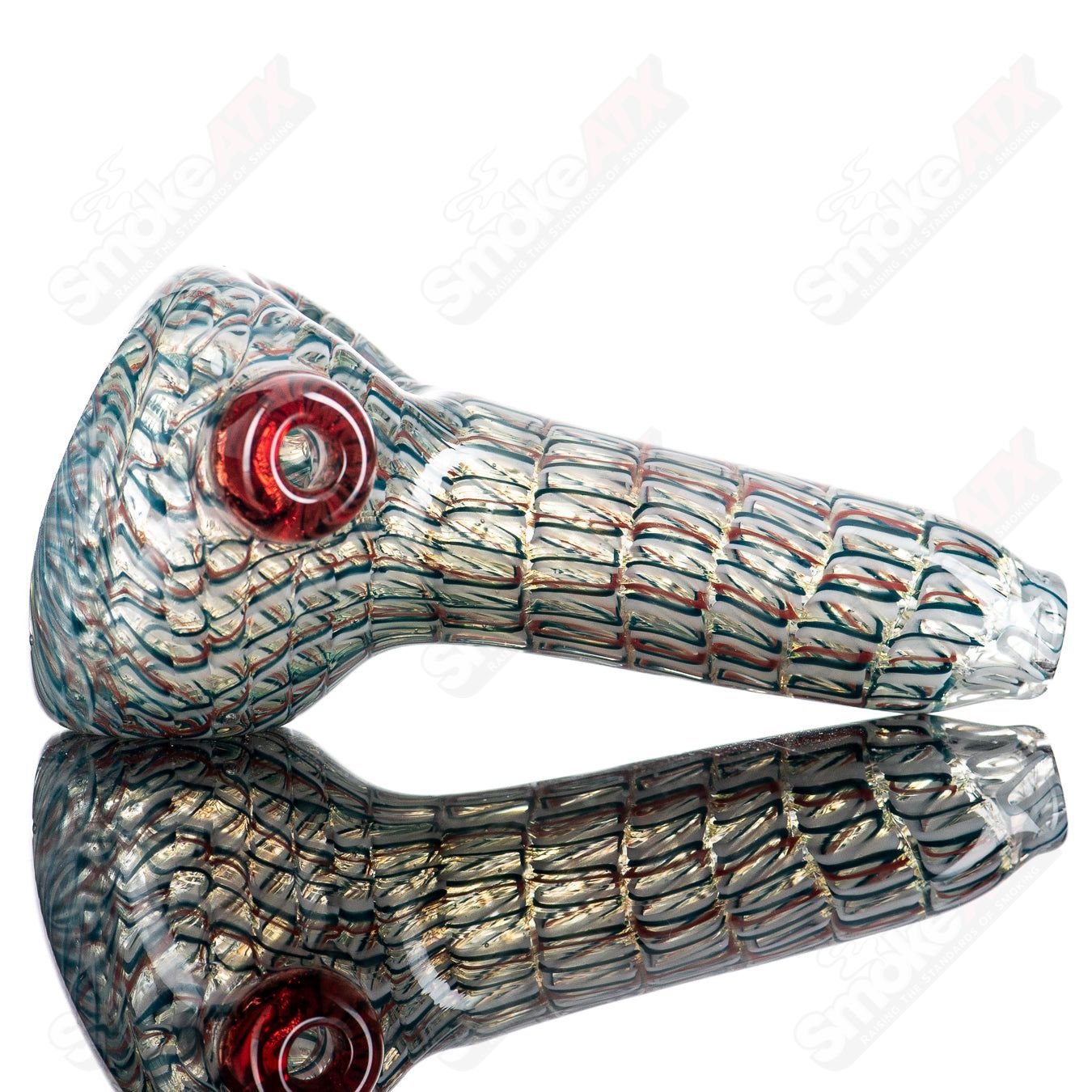 10 Lattice Coil Spoon by JMK Glass - Smoke ATX