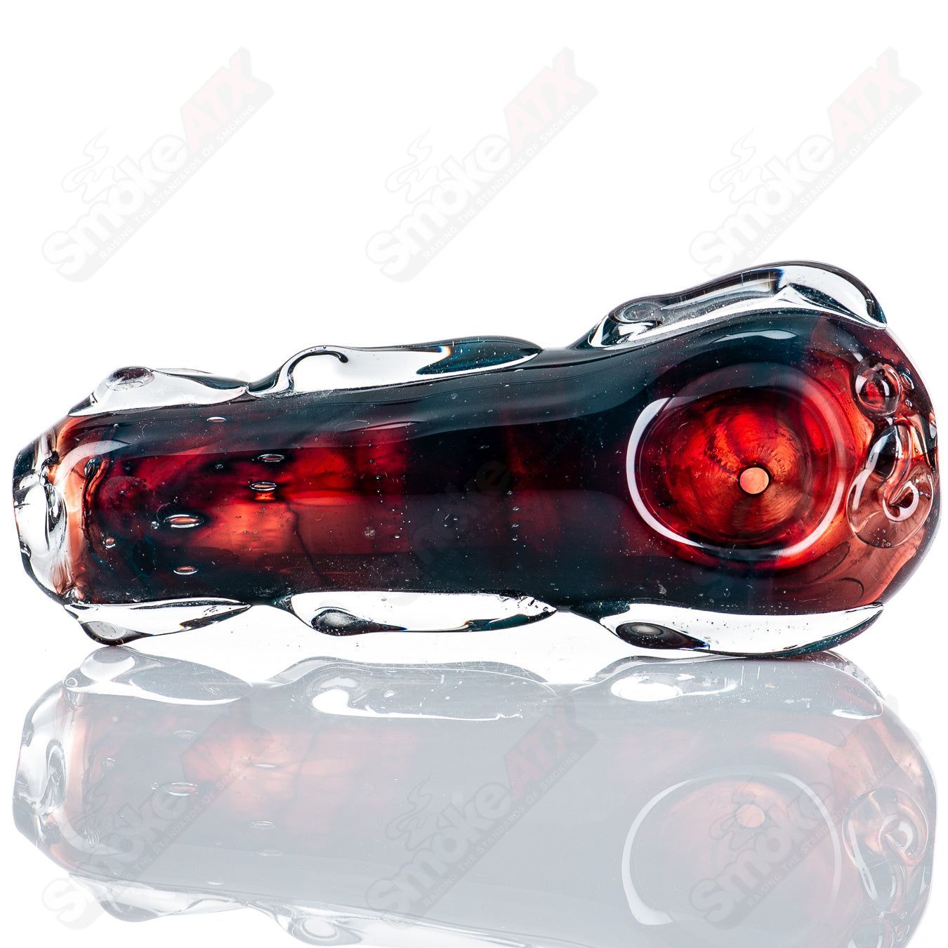 Glass pipe, Spoon Glass by Nobody, clear glass with a curved bowl and long stem, designed for smoking purposes.