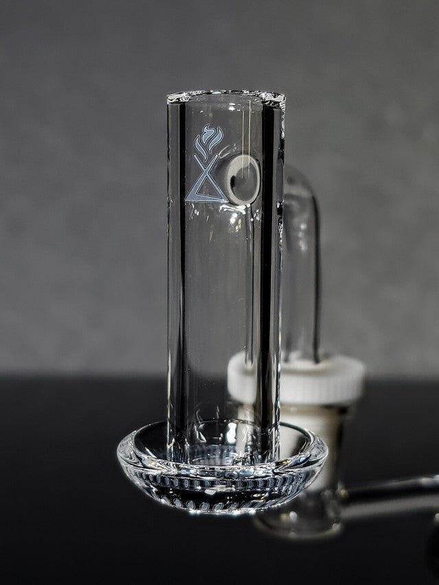 10/45 G5 20mm hybrid quartz glass piece by Victory Glassworks, showcasing clear, smooth glass with a precise 20mm diameter.