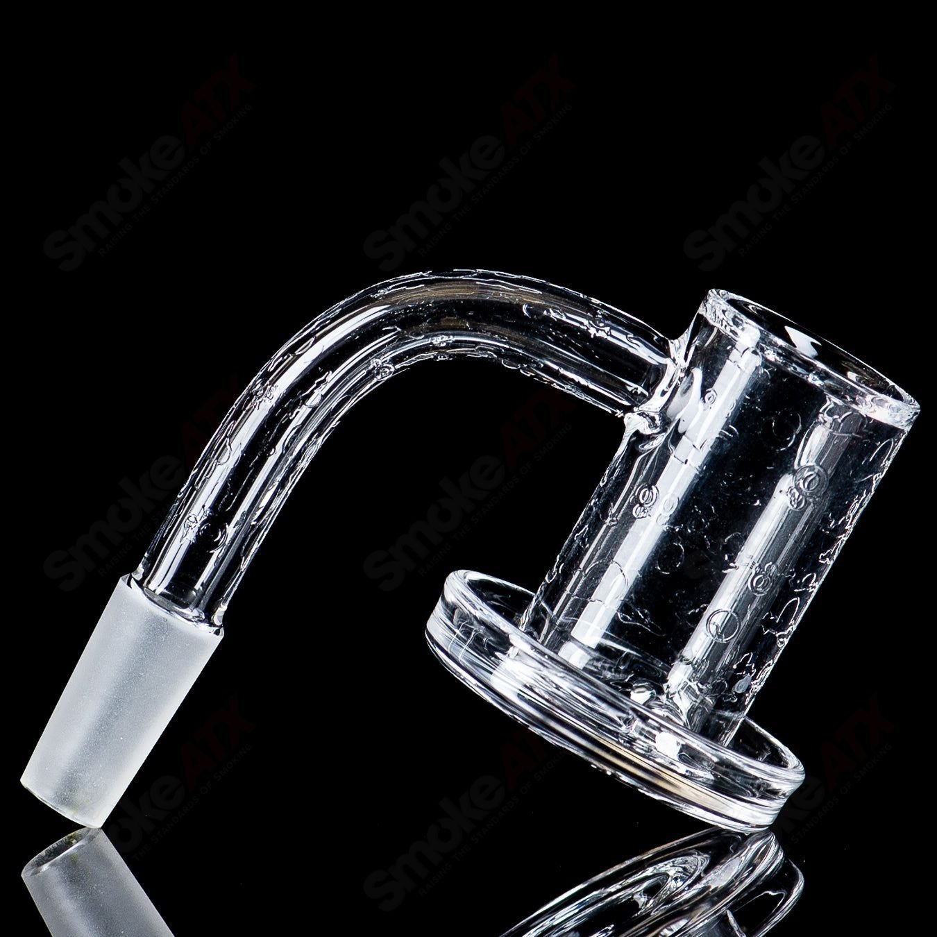 Heady glass quartz banger from Quave Club Bangers featuring the 10/90 Quave Charmer & Calm Burd collaboration.