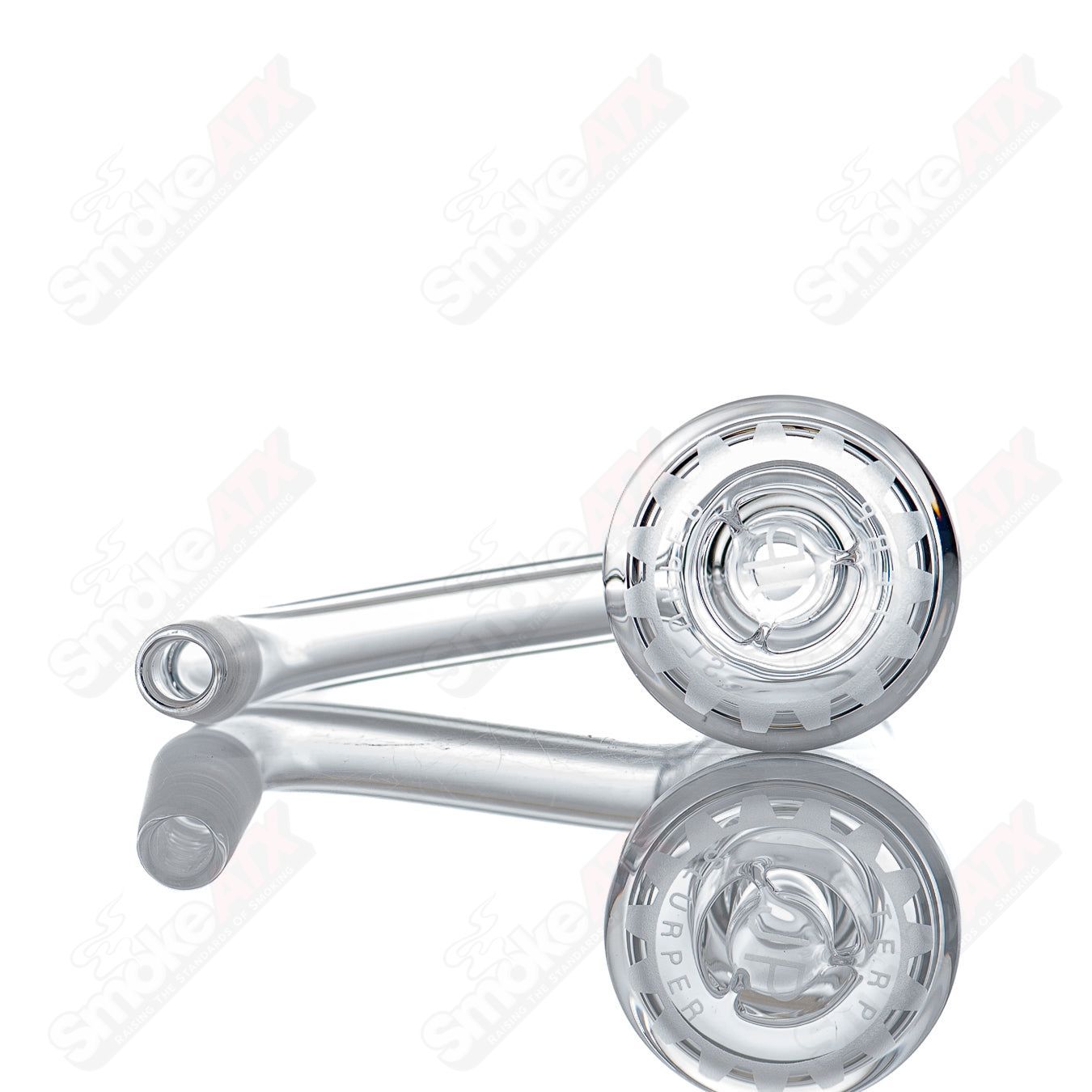 Mini 10/90 Terp Slurper by Toro Glass, quartz glass dab tool for concentrates with detailed design and compact size.