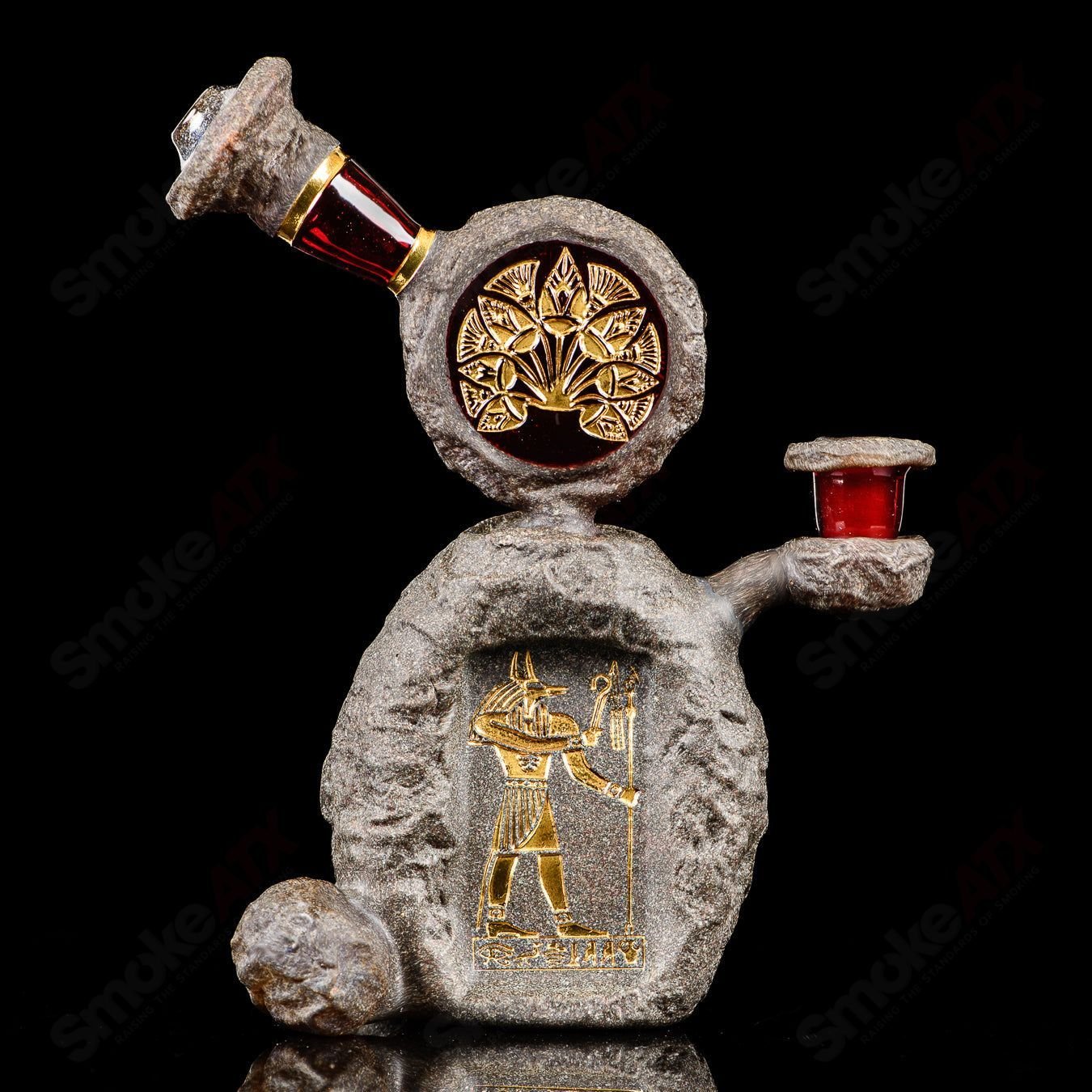 10mm Ancient Anubis Shrine Rig Green T Glass - Smoke ATX