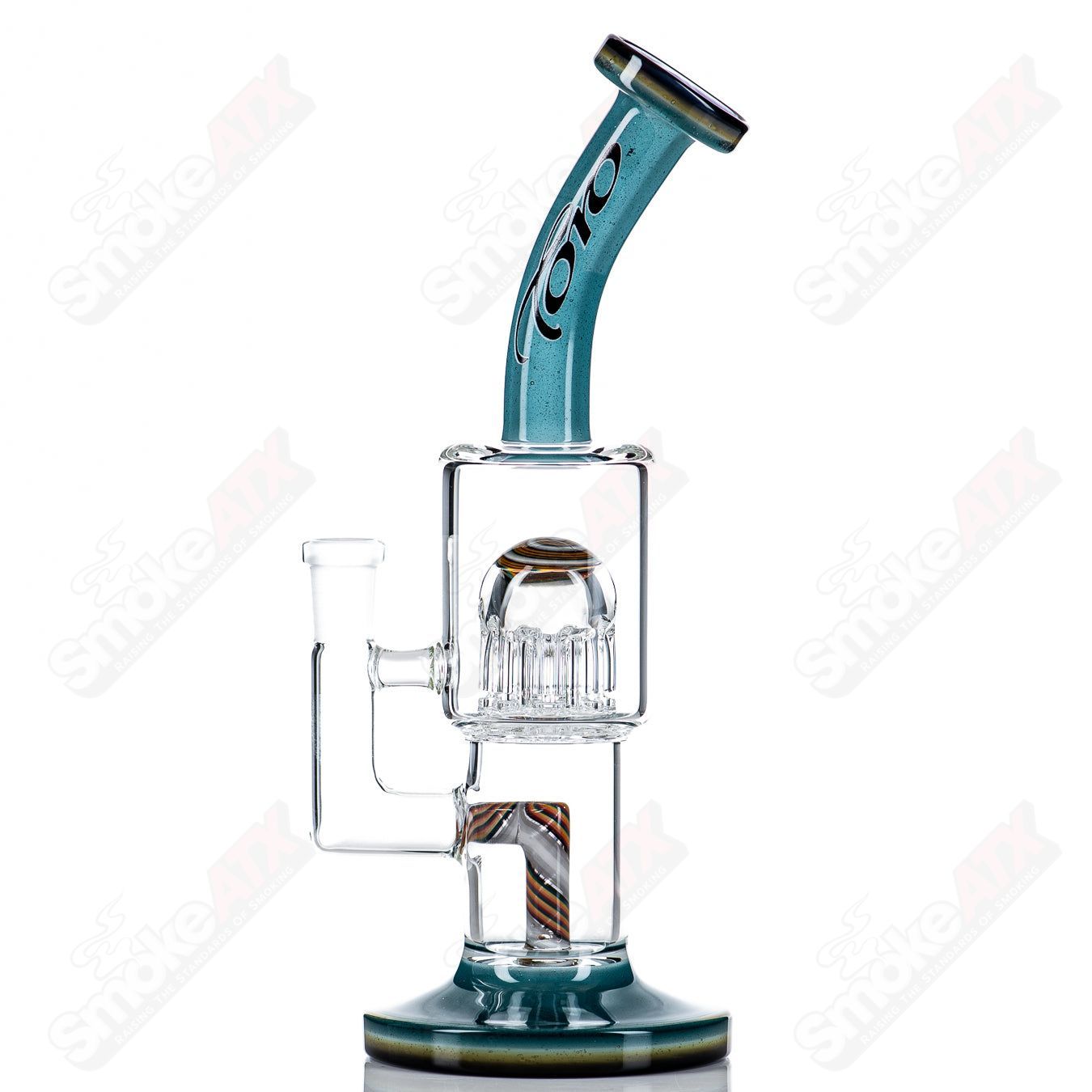Toro Glass 10mm double macro concentrate rig with full-color foot and mouthpiece, designed for heady concentrate smoking.