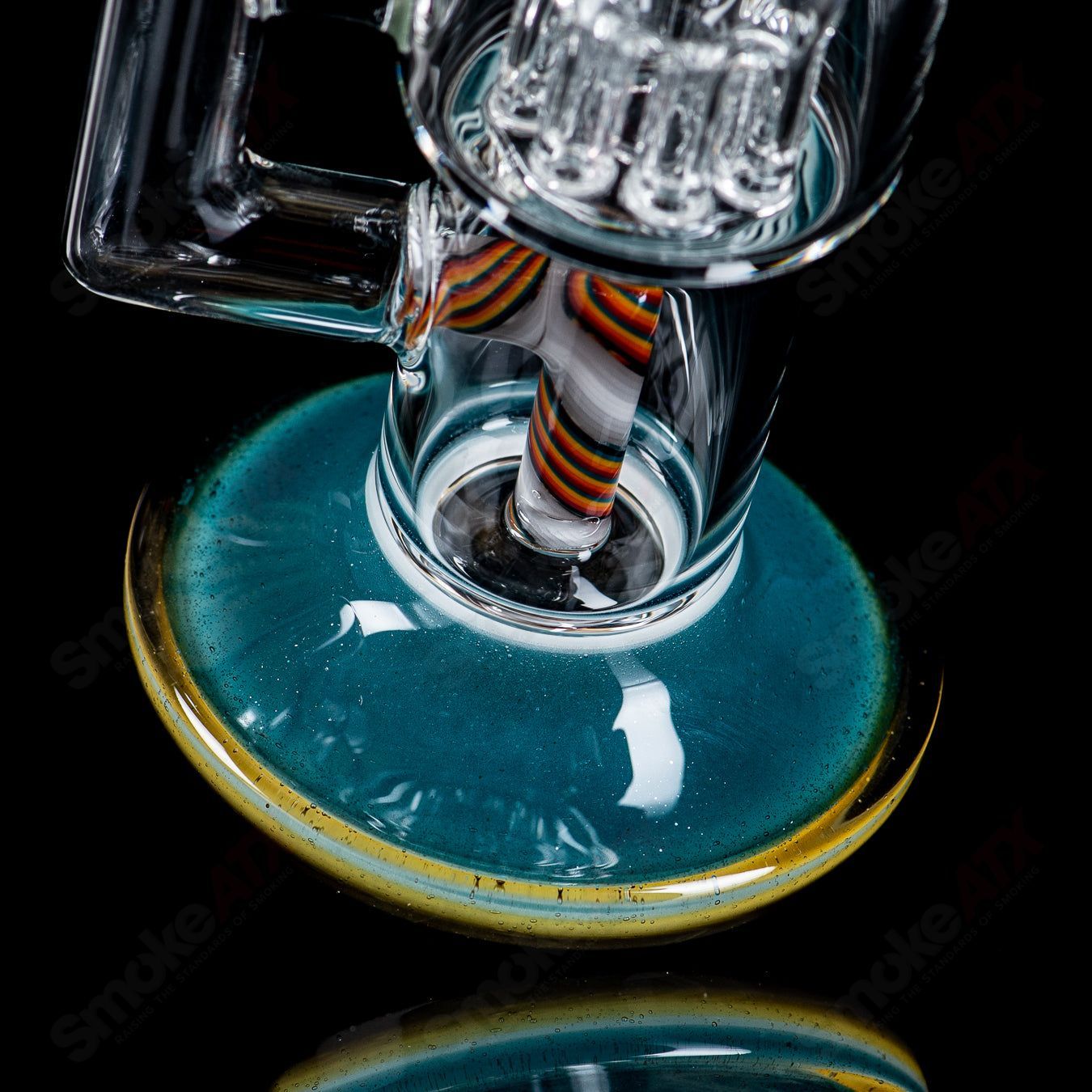 Toro Glass 10mm double macro concentrate rig with full color foot and mouthpiece, heady glass design for concentrates.