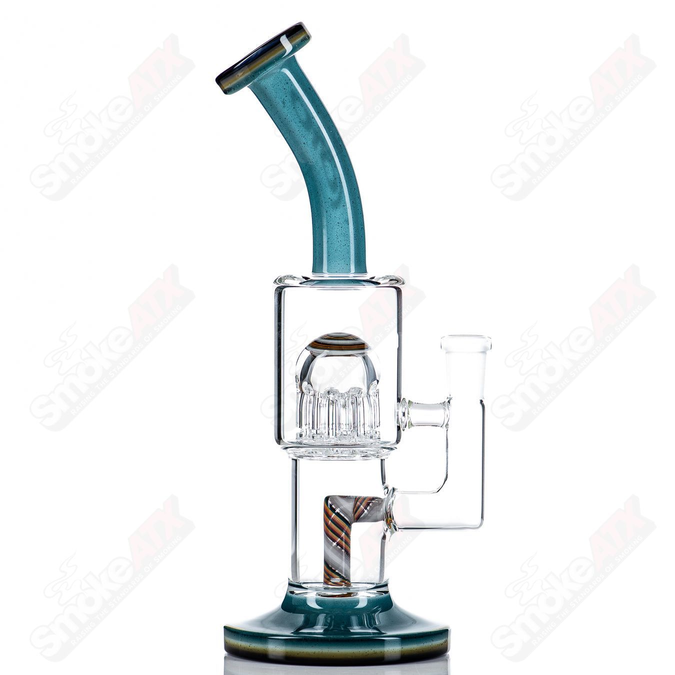 Toro Glass 10mm double macro concentrate rig with full color foot and mouthpiece, heady glass design for concentrate use.