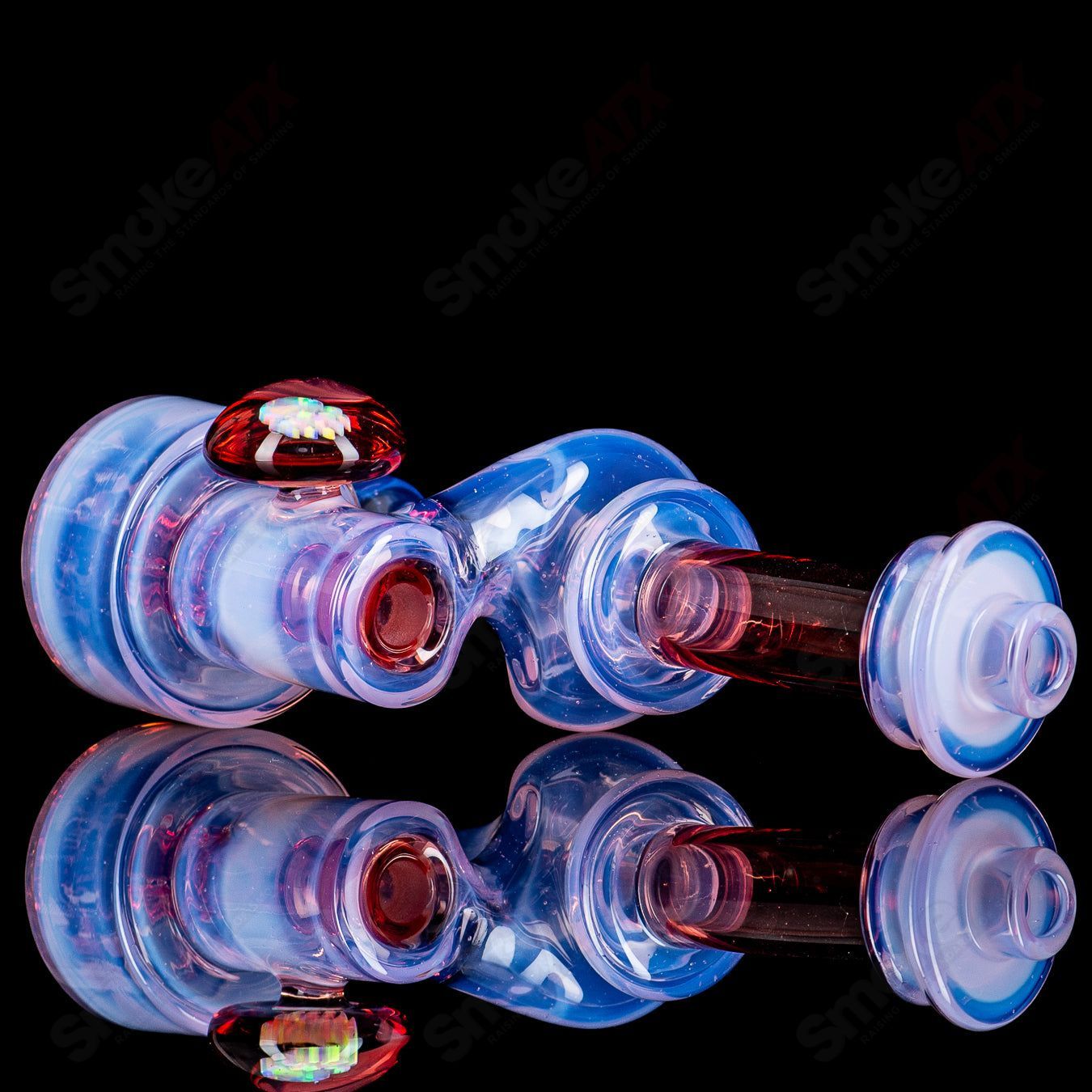 10mm Micro RBR Neo Rose/Pomegranate heady glass concentrate rig by Bear Mountain Studios, featuring vibrant rose and pomegranate designs.