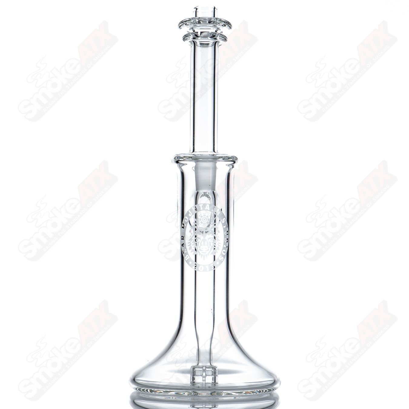 10mm Mini Bubbler by Bear Mountain Studios, heady glass concentrate rig with intricate design and compact size.
