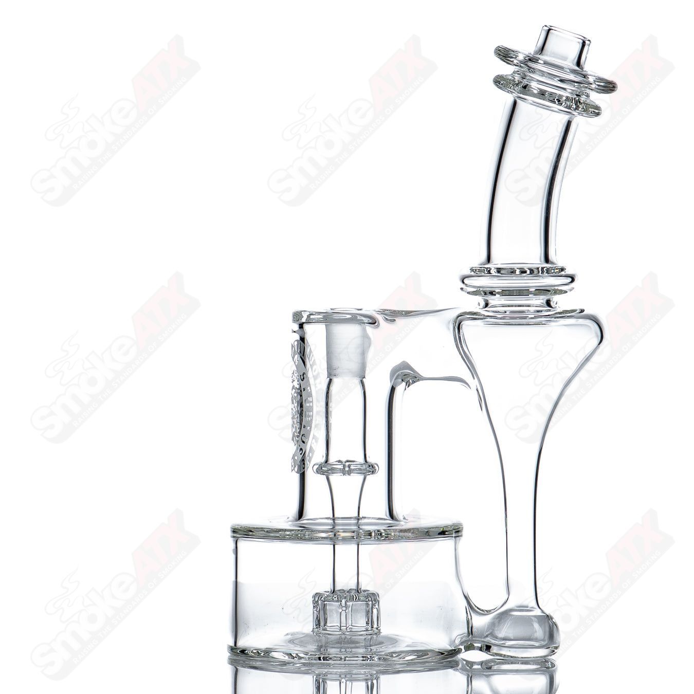 10mm Mini Double Diffused RBR concentrate rig by Bear Mountain Studios in heady glass with intricate design and vibrant colors.