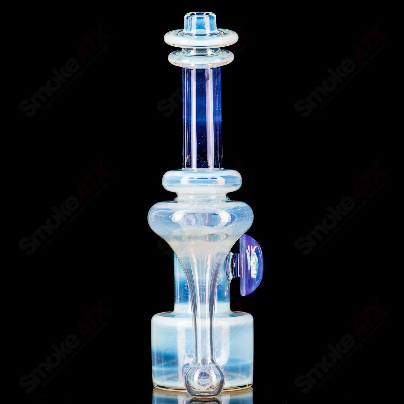 Mini 10mm double diffused RBR Ghost and Gold Purple concentrate rig by Bear Mountain Studios, showcasing colorful glass design.