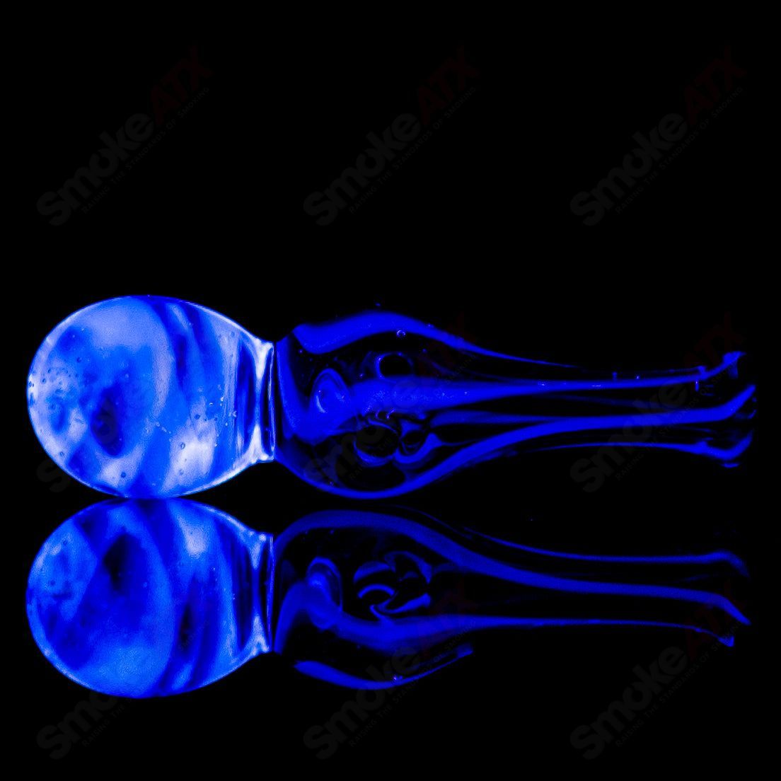 Colorful UV Puffco Joystick heady glass by Geoff Made Glass, designed for Puffco tops with intricate glasswork and vibrant details.
