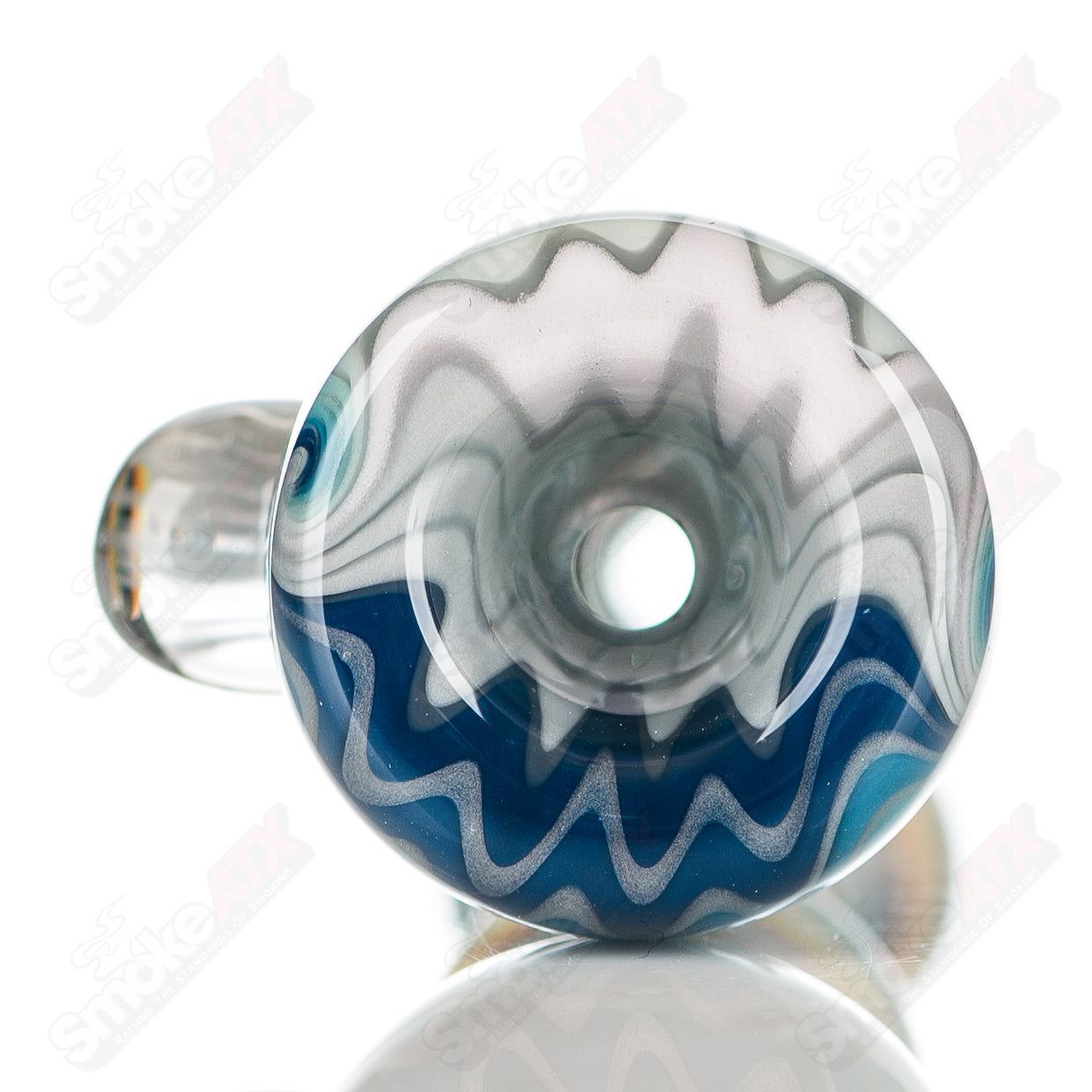 Katy Wright Glass Wig Wag Chillum, colorful heady glass pipe with vibrant W-shaped design for smoking.