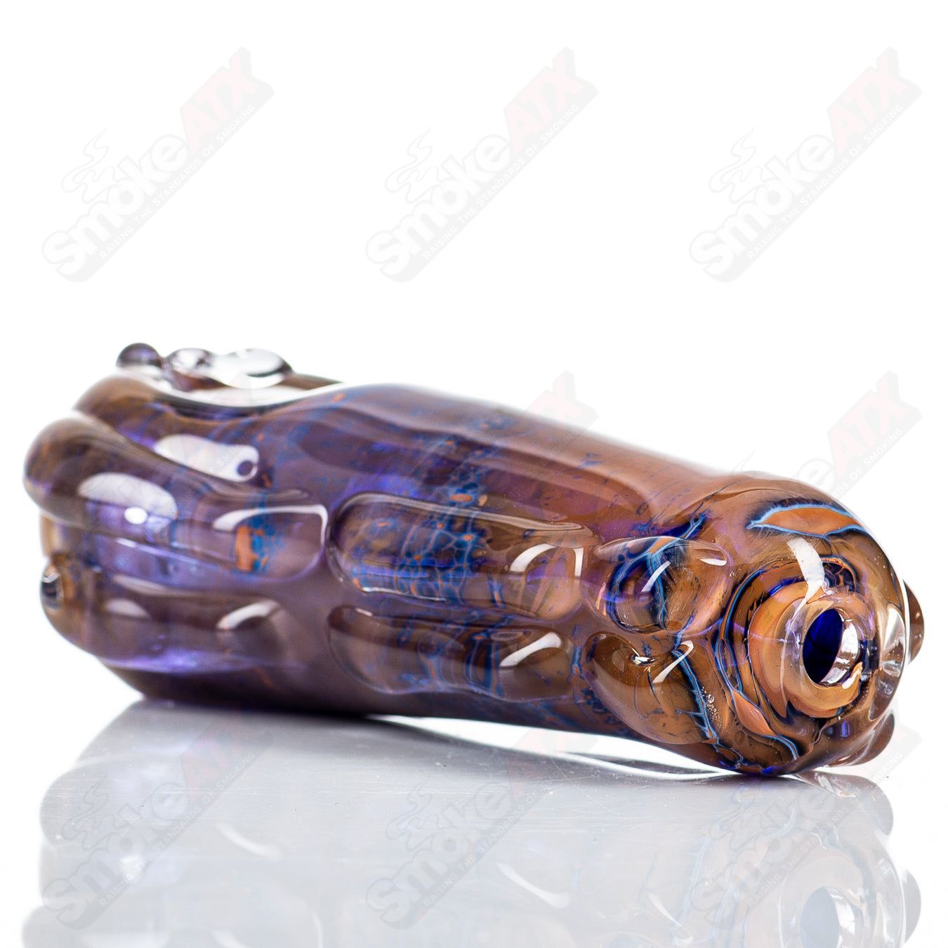 Glass by Nobody 110 Spoon Glass pipe with clear glass bowl and stem, featuring a smooth, rounded design for smoking enjoyment.