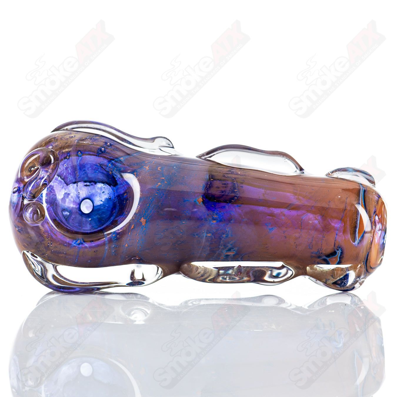 Glass pipe called #110 Spoon Glass by Nobody, featuring a clear glass design with a rounded bowl and elongated mouthpiece.