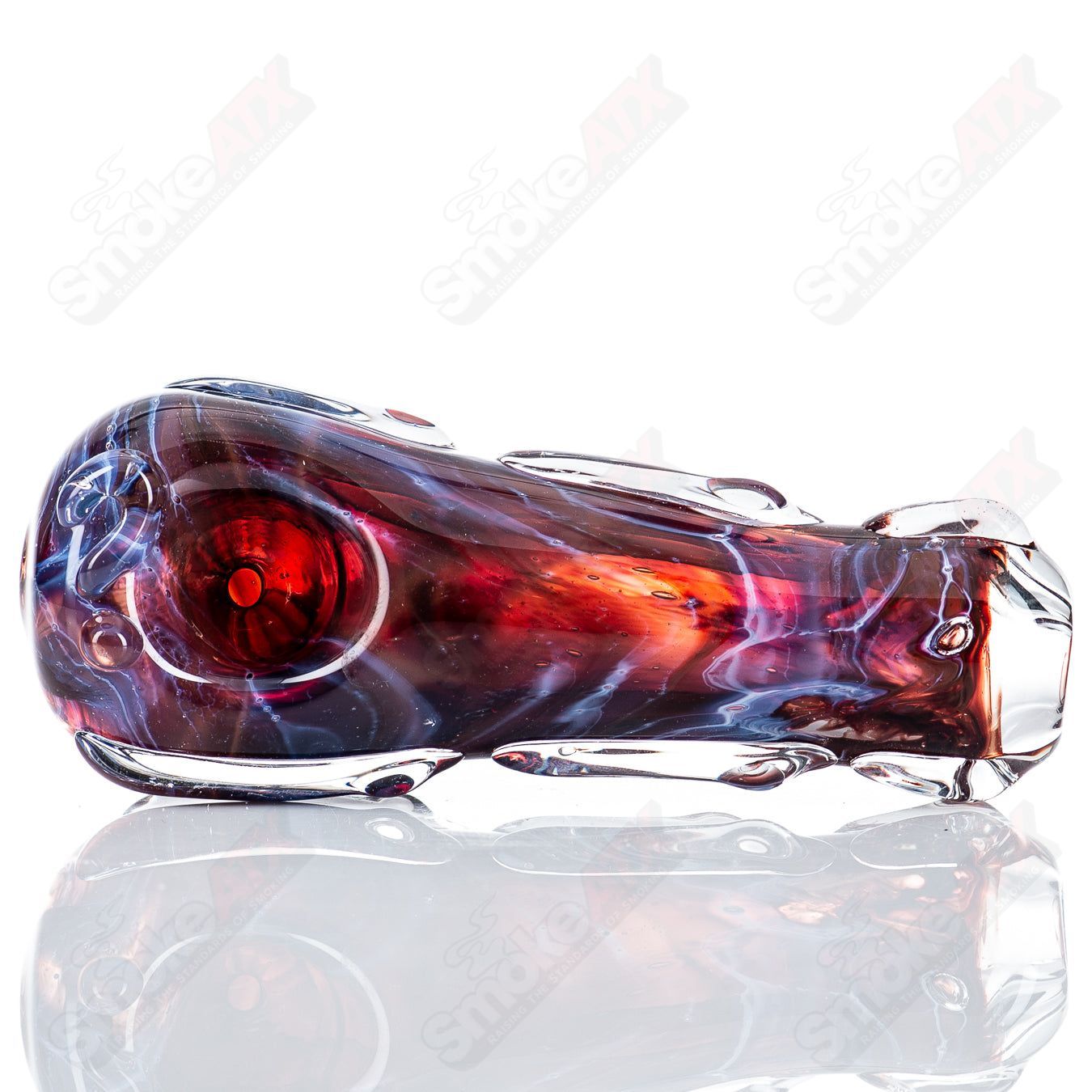 Clear glass spoon pipe by Nobody, featuring a smooth rounded bowl and ergonomic design for easy handling and use.
