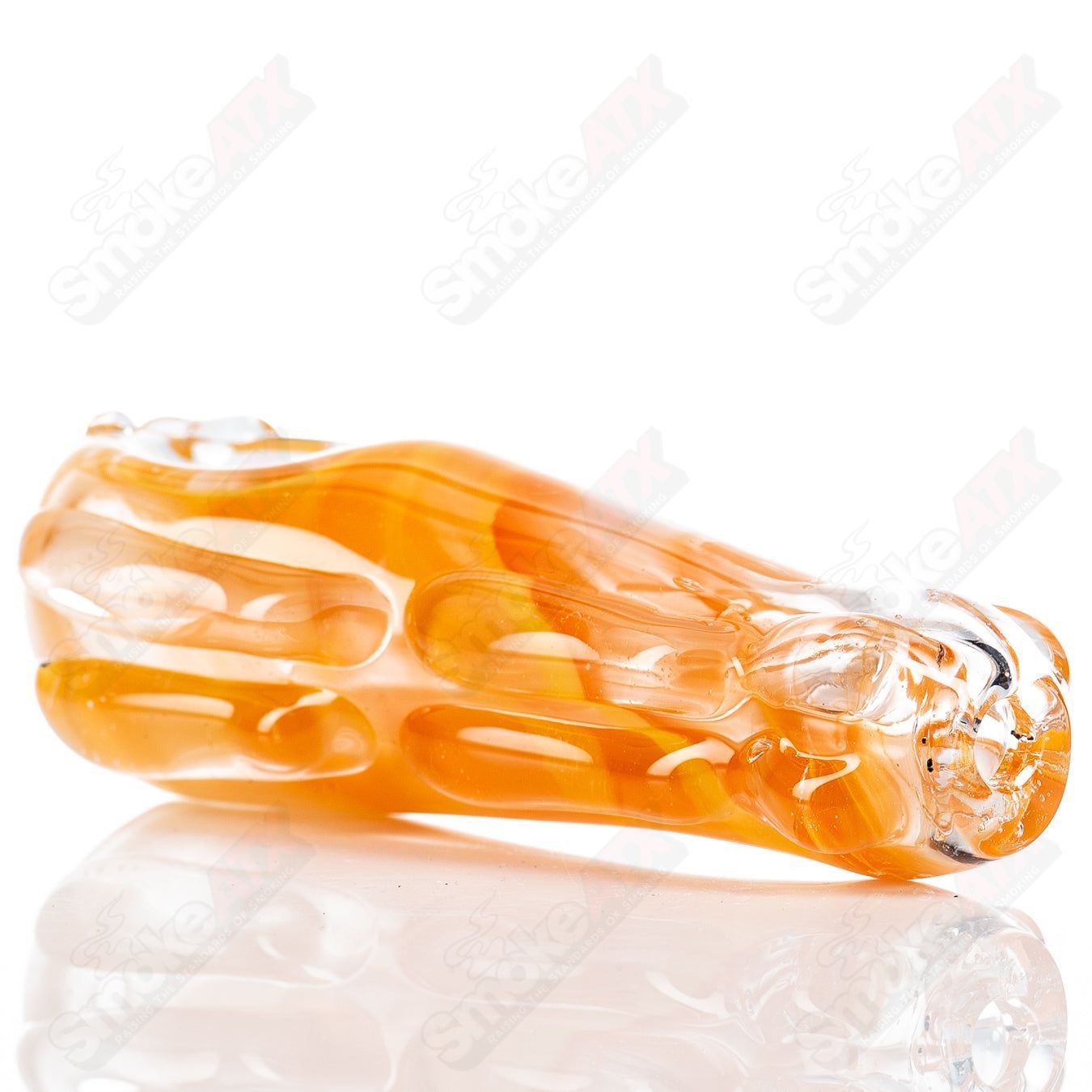 Glass pipe called Spoon Glass by Nobody, clear glass with a rounded bowl and straight stem for smoking.