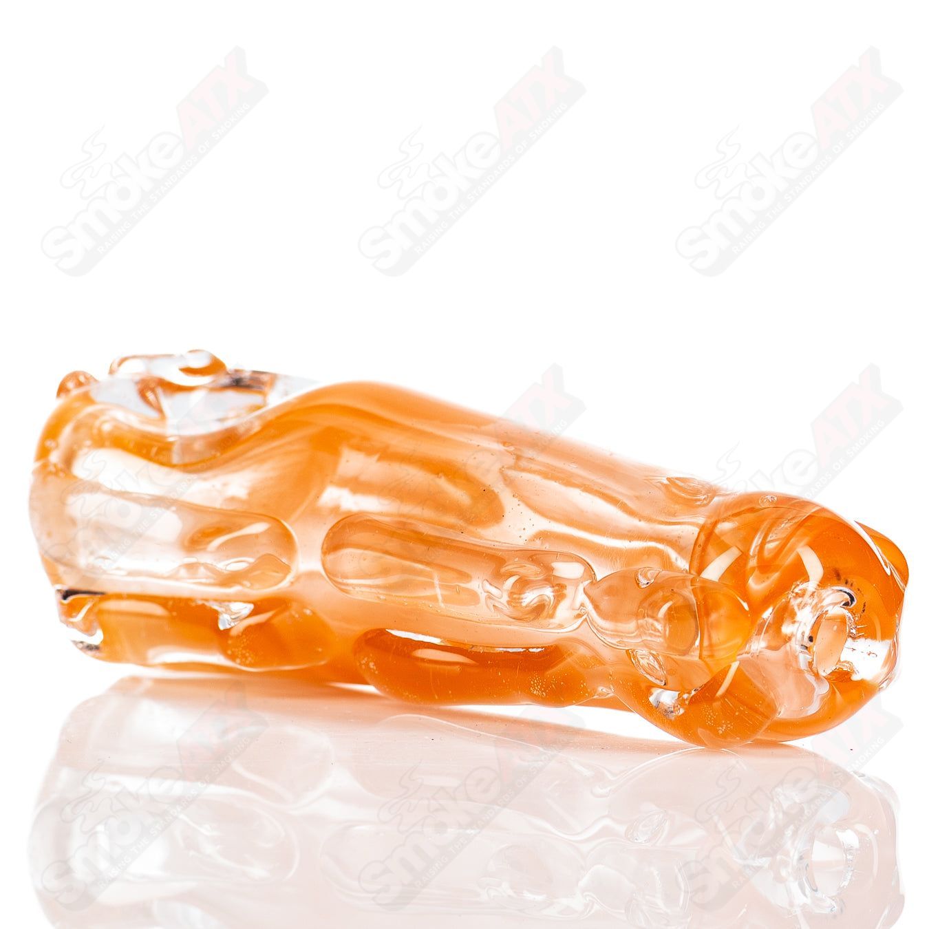 Spoon glass pipe by Nobody featuring a clear glass design with a rounded bowl and a long, slender stem for smoking.