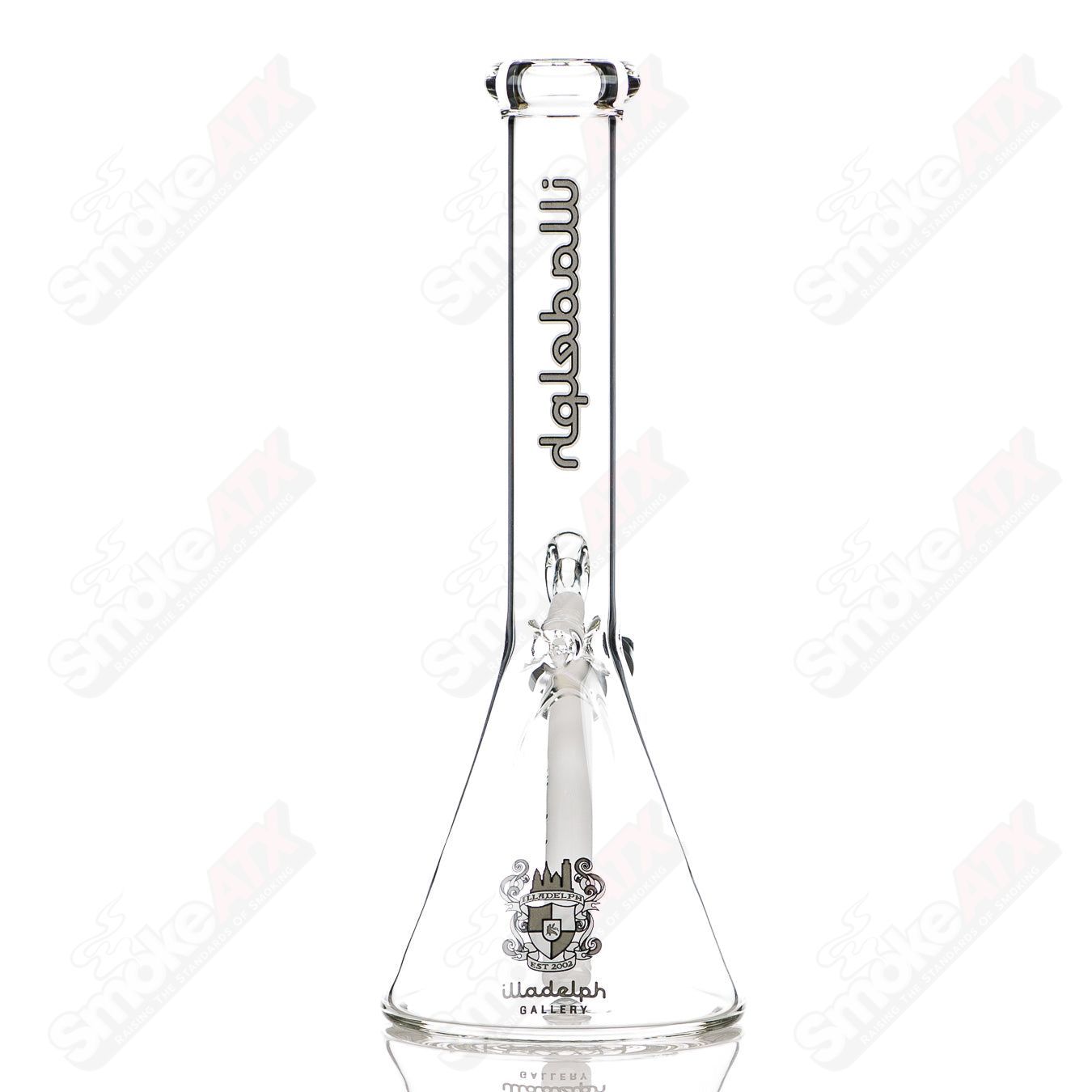 Gray 12-inch 5mm glass mini beaker by Illadelph, featuring a sturdy beaker shape with clear glass construction.