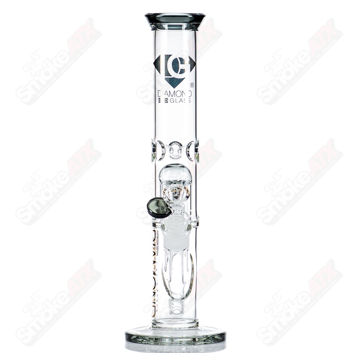 12" 6 - Arm Straight Tube (Smoke) Diamond Glass - Smoke ATX