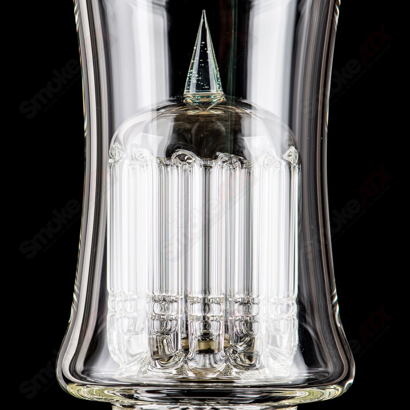 Sovereignty Glass 12-arm Imperial Minor Accent Heady Glass with intricate design and clear glass construction.