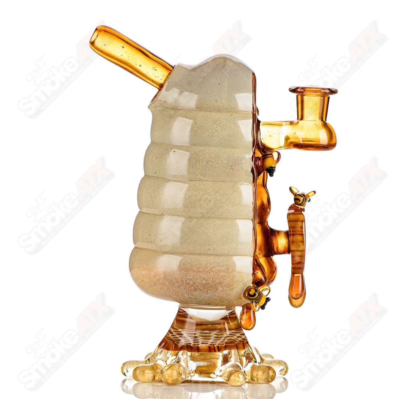 Joe P Glass 1/2 Hive Honeycomb Set, heady glass bubbler with 12 honeycomb-inspired sections, artistic and functional design.