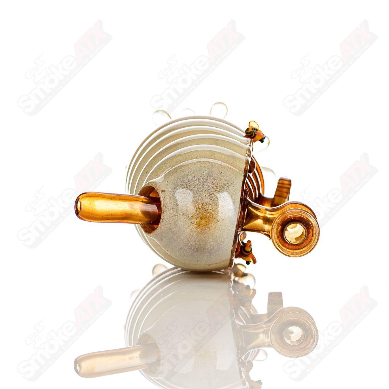 Joe P Glass 1/2 Hive Honeycomb Set, a colorful heady glass bubbler with intricate honeycomb design and multiple chambers.