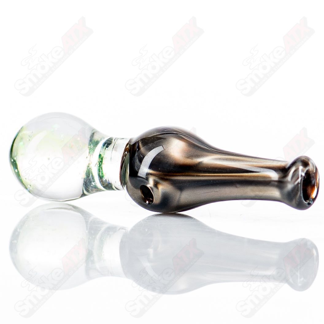 Colorful UV Puffco Joystick Indo heady glass top by Geoff Made for Puffco vaporizer, featuring vibrant design and intricate glasswork.