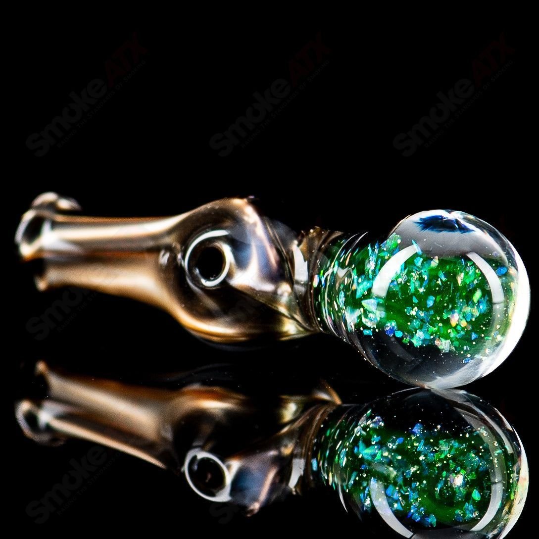 Colorful UV Puffco Joystick head for Puffco devices by Geoff Made Glass, featuring vibrant glass artwork and intricate design details.