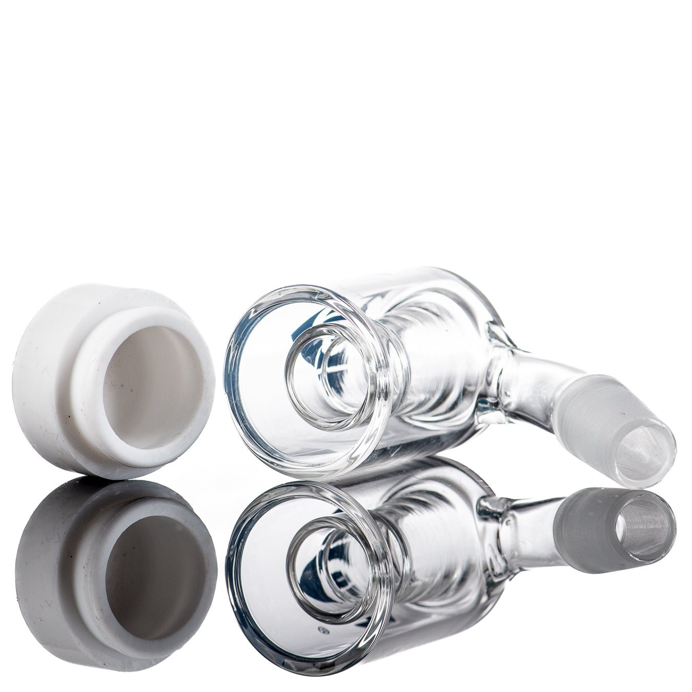 Smoke ATX 14/45 Mini Silicone Bottom Dry Catcher Diamond Glass, compact glass piece with silicone base and diamond design.