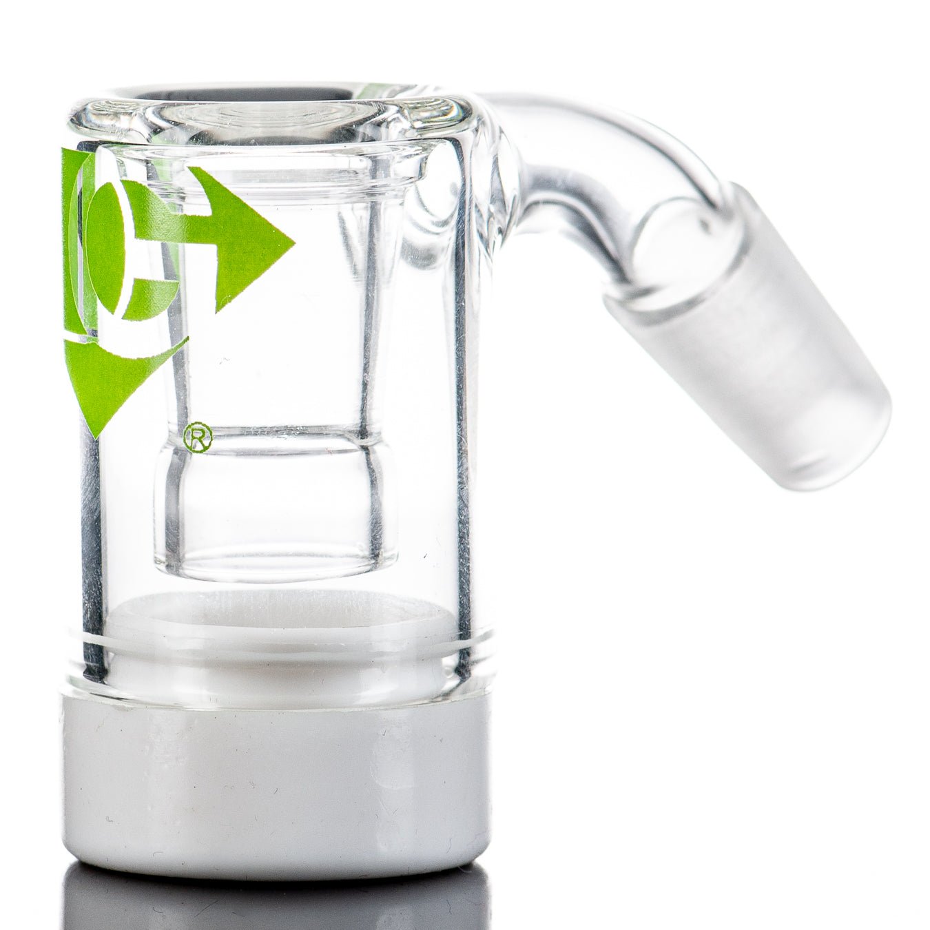 Smoke ATX 14/45 Mini Silicone Bottom Dry Catcher diamond glass pipe, features a compact design with silicone bottom for durability.