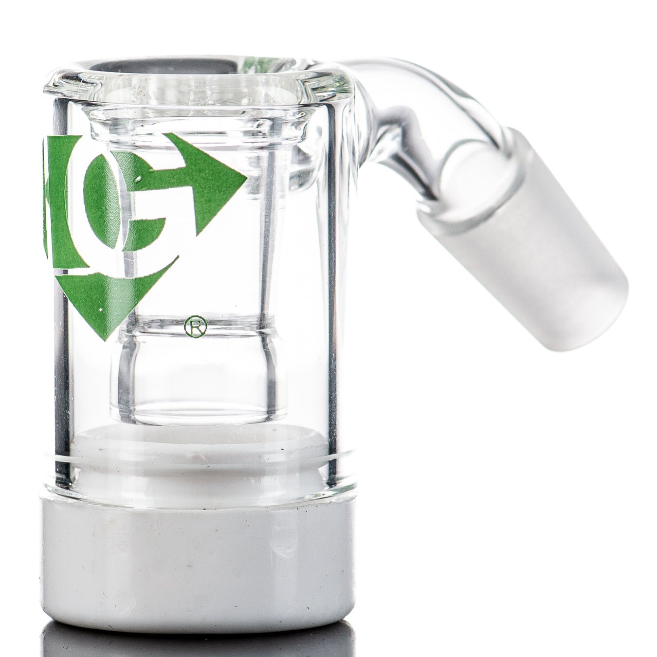 Smoke ATX 14/45 Mini Silicone Bottom Dry Catcher diamond glass, compact glass piece with silicone base and diamond design.