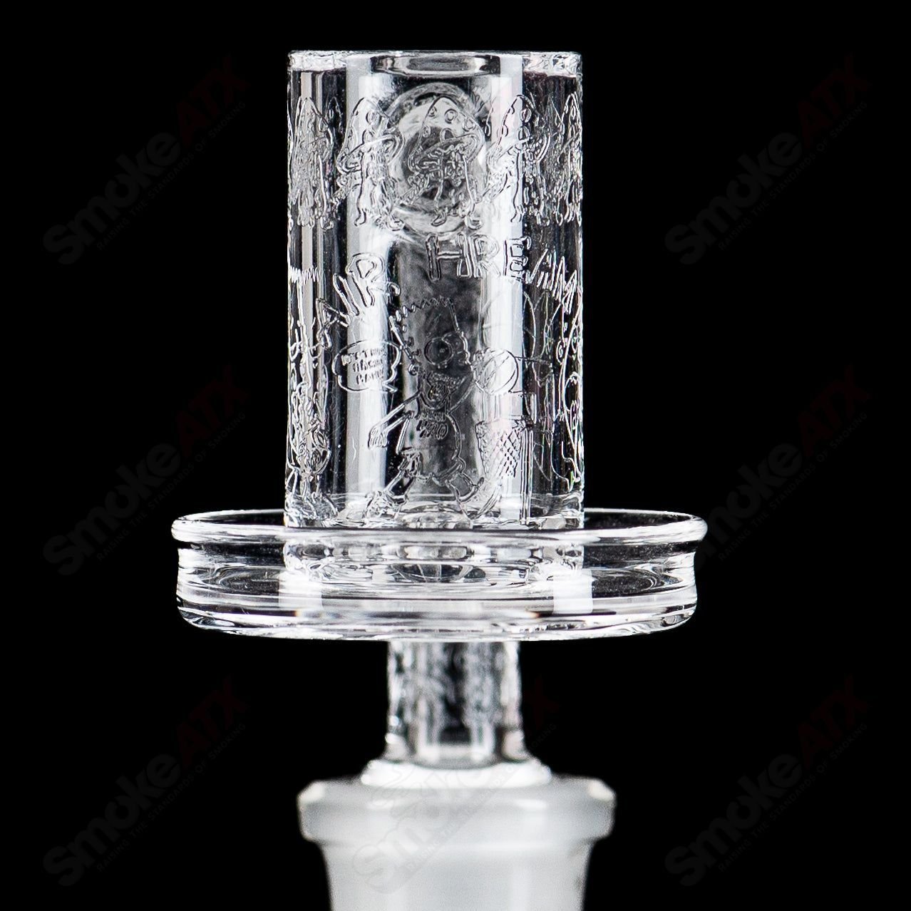 Glass banger called 14/90 Air Hream Gz1 Charmer by Quave Club Bangers, featuring a clear design and intricate details.