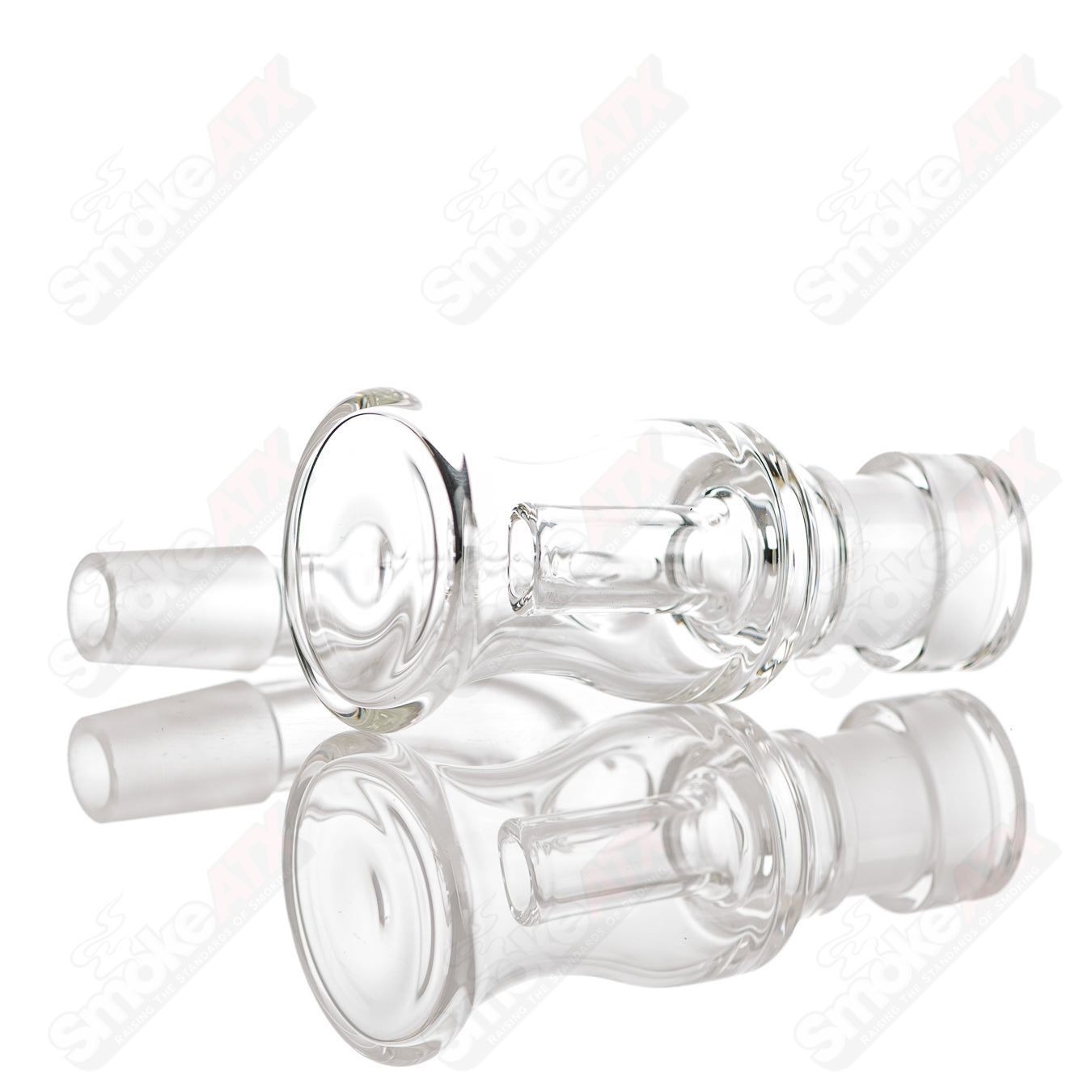 Stephan Peirce Glass 14/90 Mini Dry Catcher, clear glass dry catcher with intricate design and compact shape.