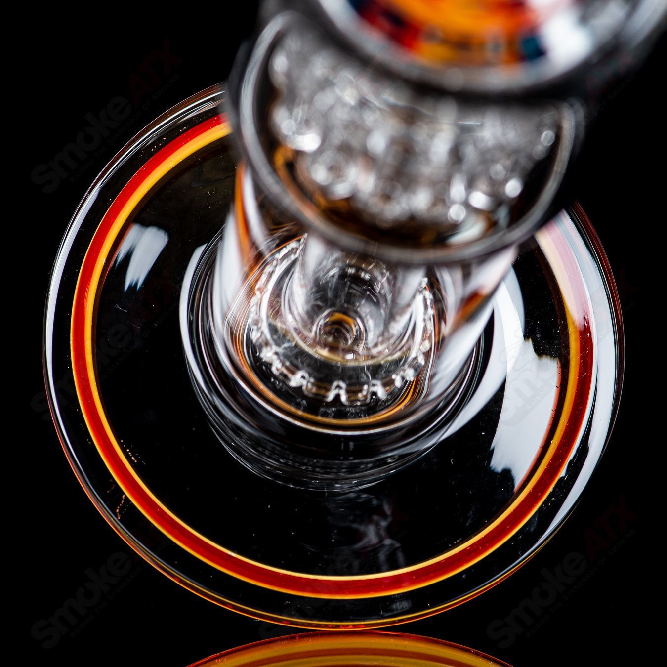 Toro Glass 14mm circular to 13-arm perc straight tube with reversal sections, designed for enhanced filtration and smooth hits.