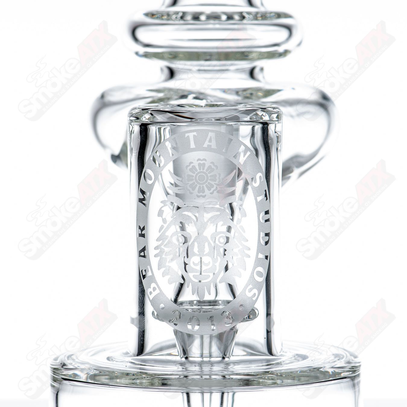 14mm double diffused RBR concentrate rig by Bear Mountain Studios, featuring heady glass design and intricate glasswork.
