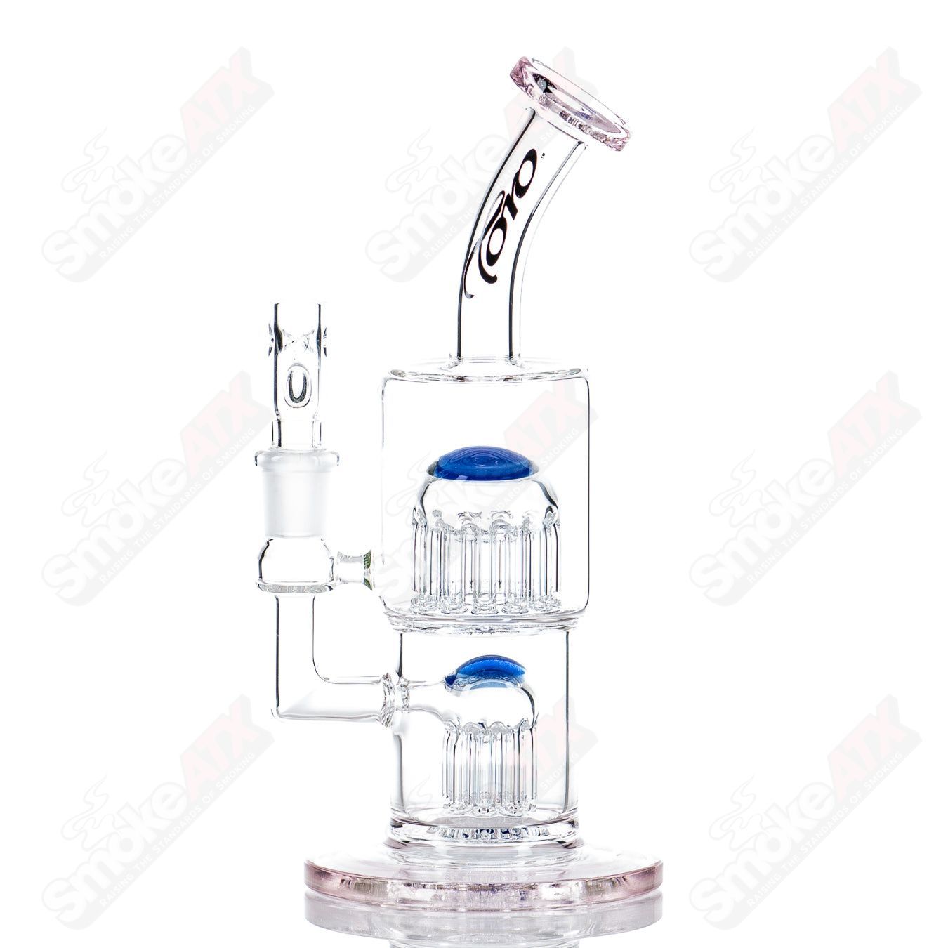 Toro Glass 14mm Double Macro XL bubbler with colorful accents, featuring a sleek design and durable glass construction.