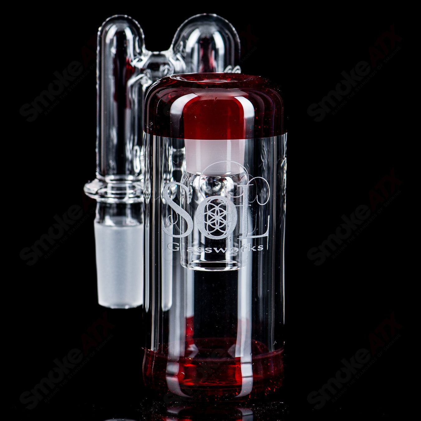 14mm (Pomegranate) Dry Catch by SOL Glassworks - Smoke ATX