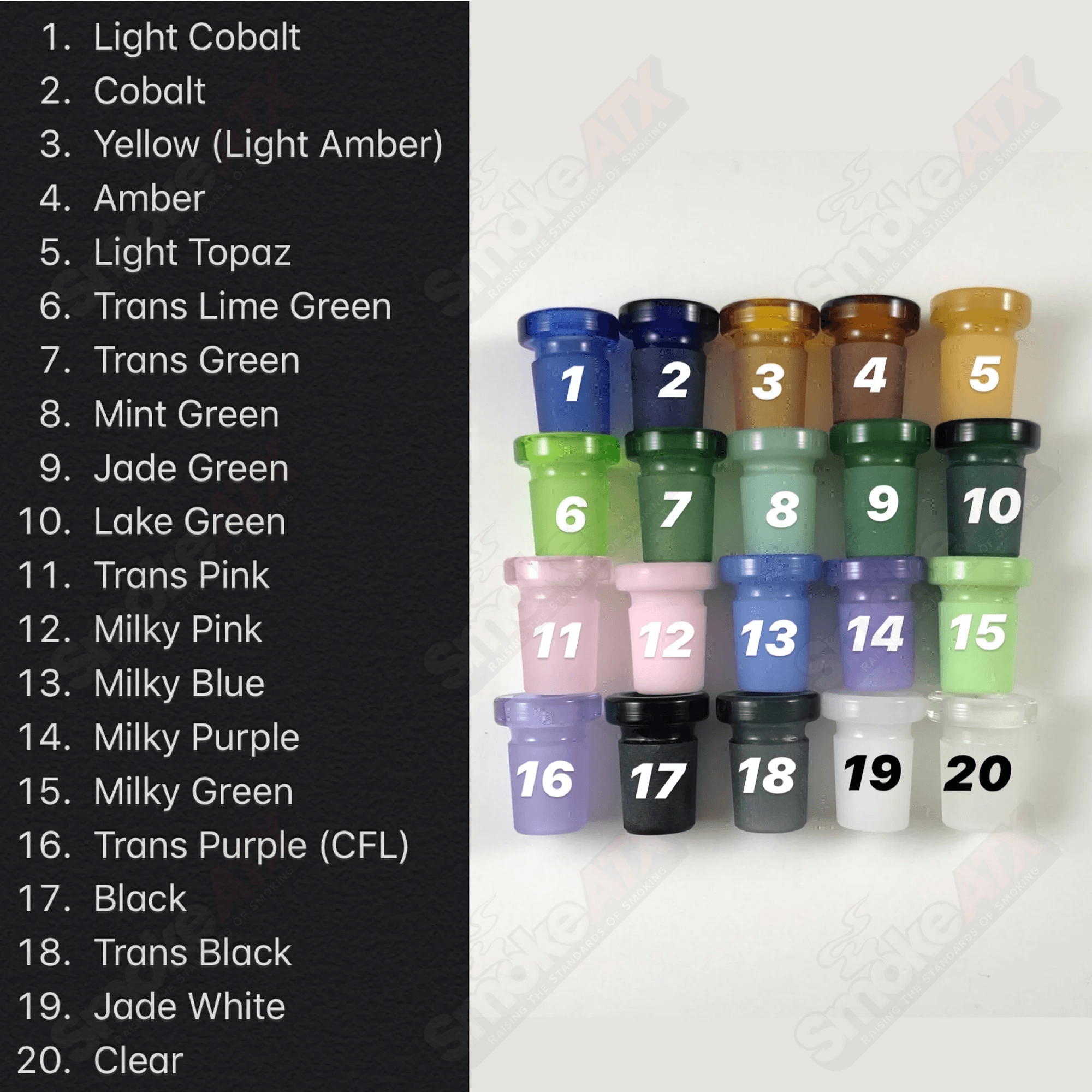 14mm to 18mm Clear 20 Slide Adapter by Kovacs Glass - Smoke ATX