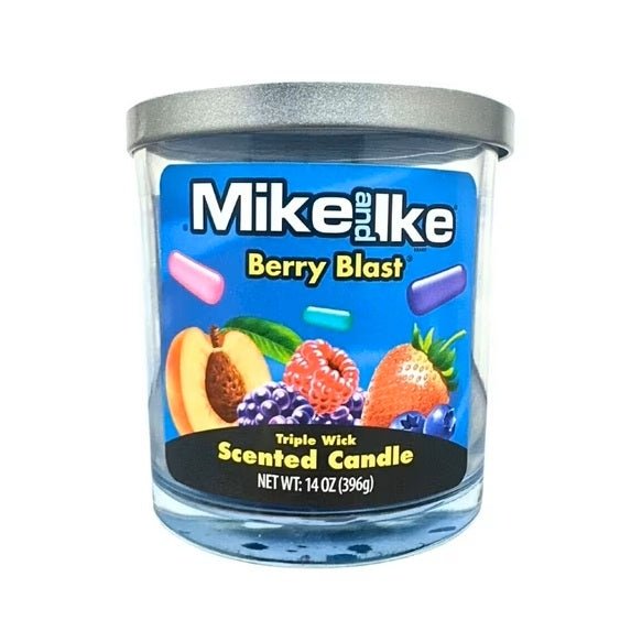 14oz Licensed Snacks scented candle in a glass jar with colorful snack-themed label and wooden lid, designed for home fragrance.