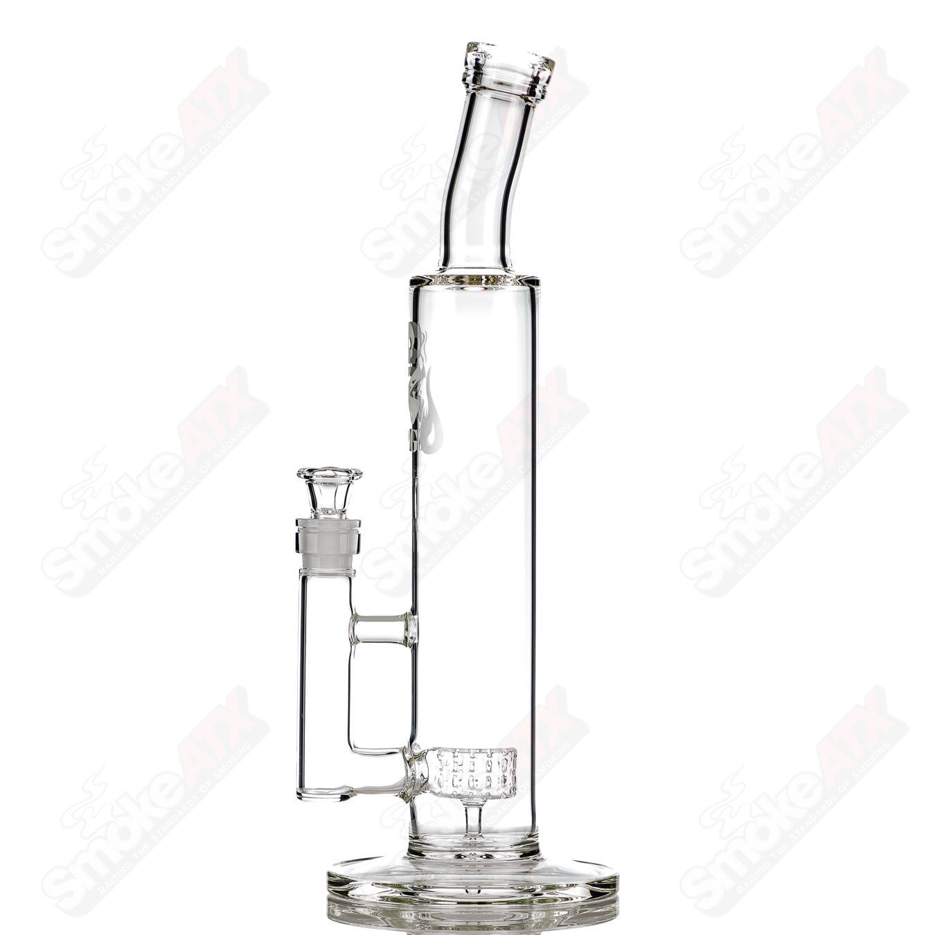 15in Clear Puck Perc Bent Neck Tube SPG - Smoke ATX