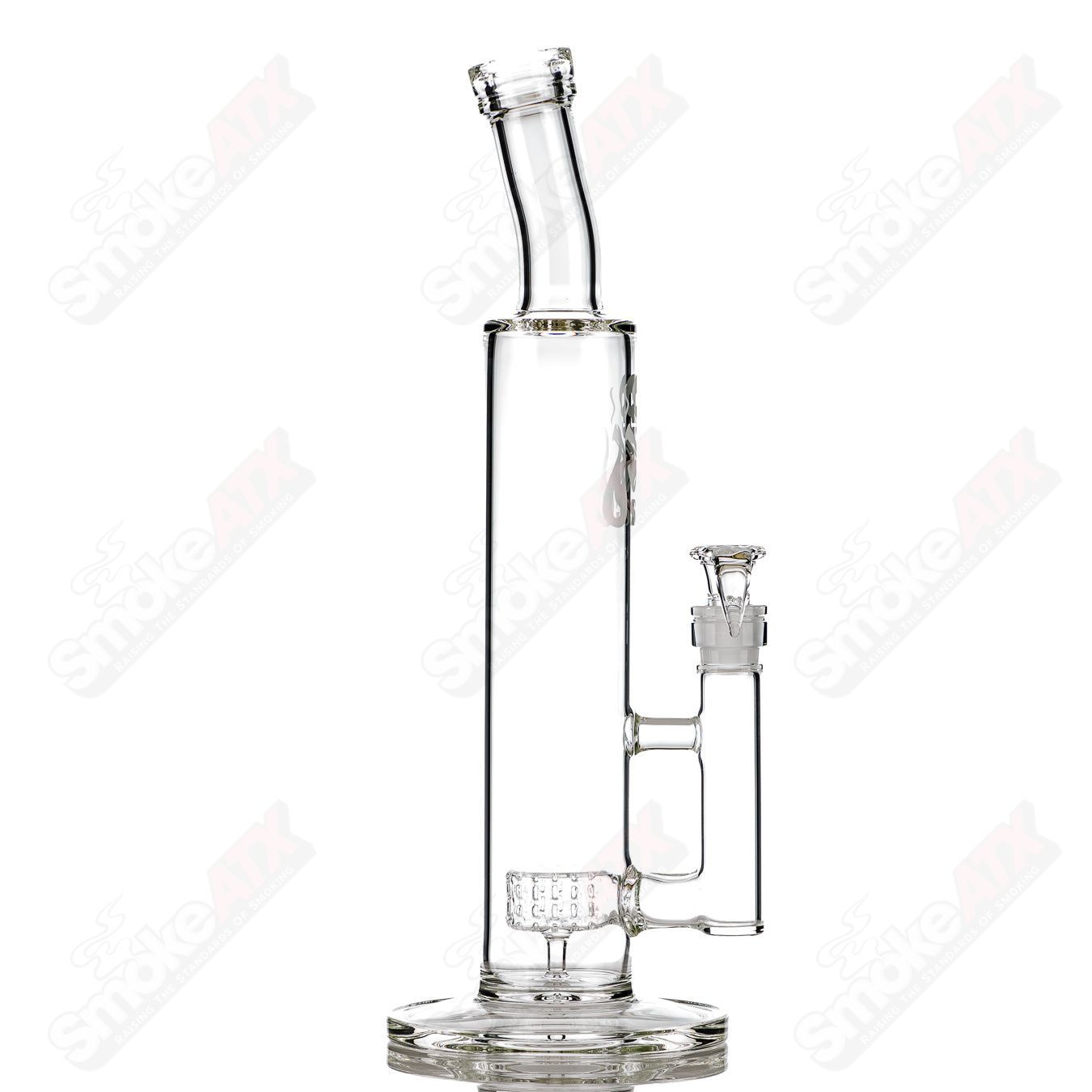 15in Clear Puck Perc Bent Neck Tube SPG - Smoke ATX