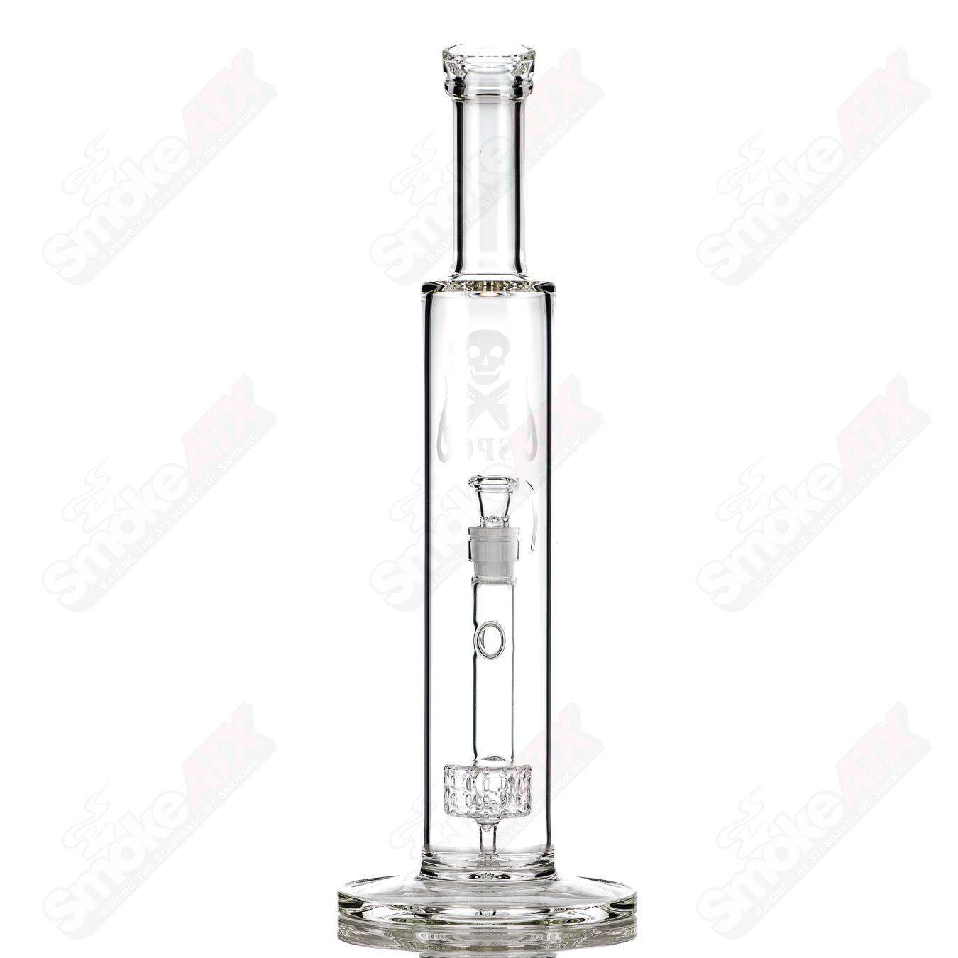 15in Clear Puck Perc Bent Neck Tube SPG - Smoke ATX