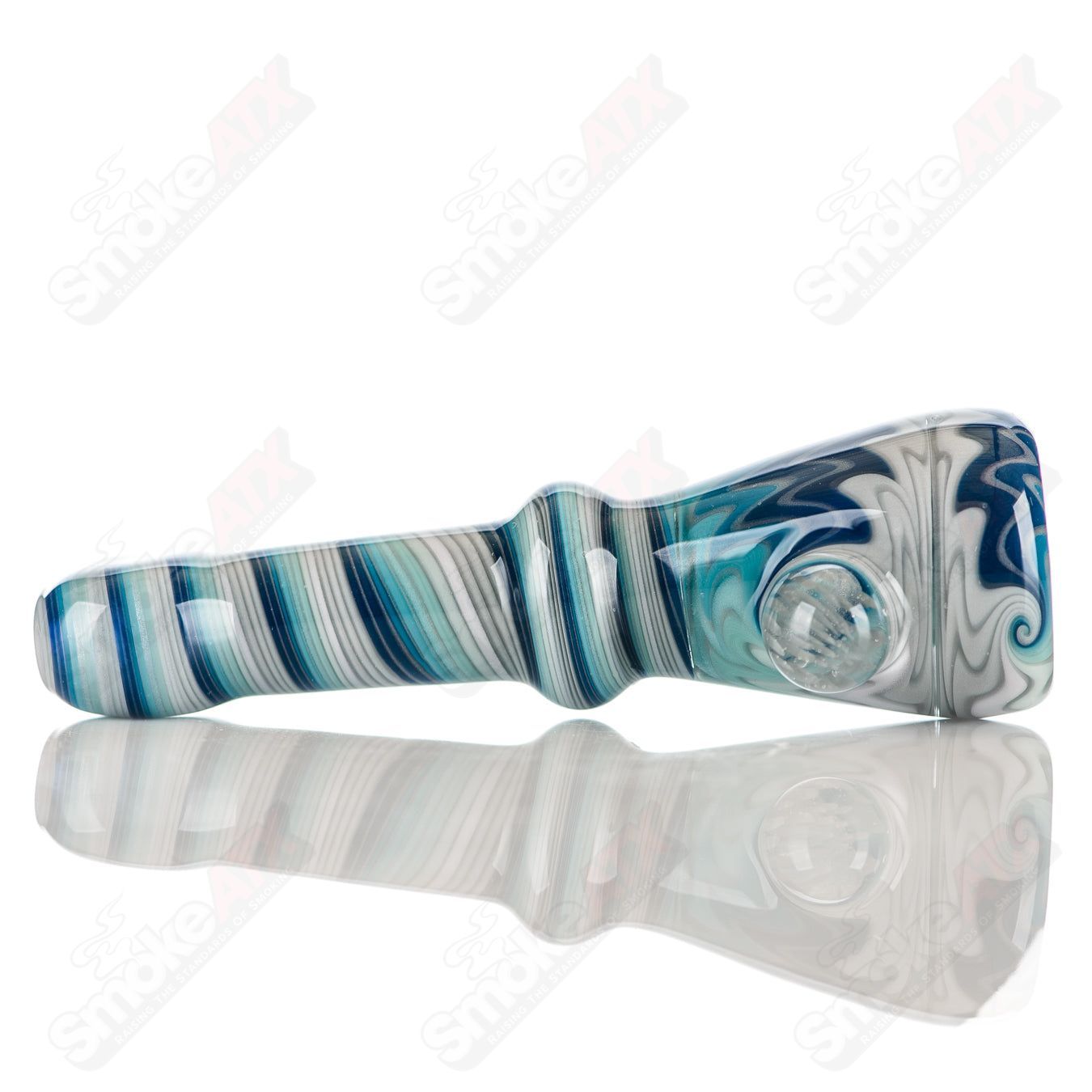 Katy Wright Glass Wig Wag Chillum, colorful heady glass chillum pipe with intricate design, designed for smoking enthusiasts.