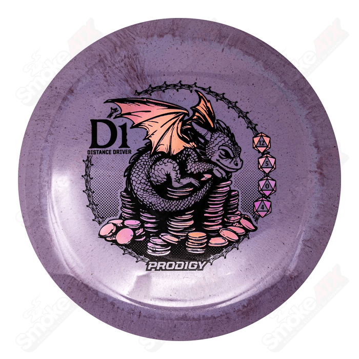 170 - 174g D1 Purple Distance Driver Disc (Dragon's Hoard Stamp) - Reblend Plastic Prodigy Disc - Smoke ATX