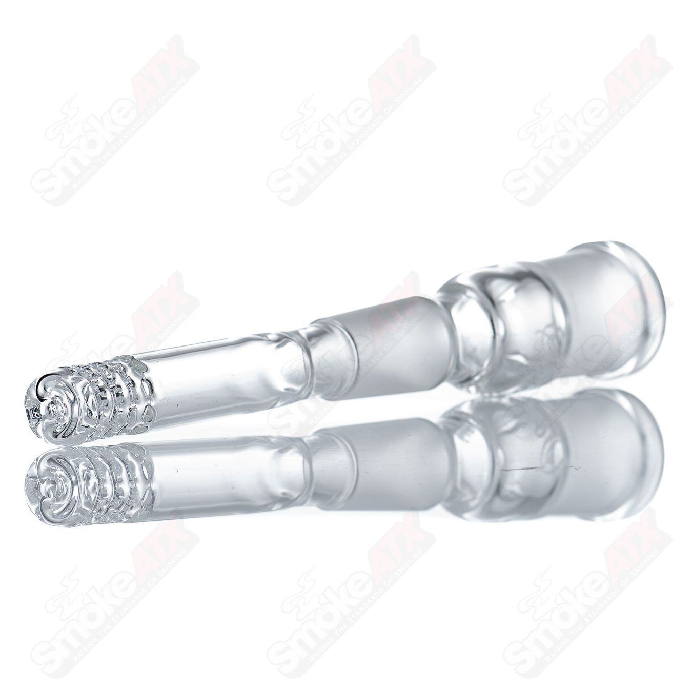 18/18mm 4" 360 Gridded Downstem Sovereignty Glass - Smoke ATX