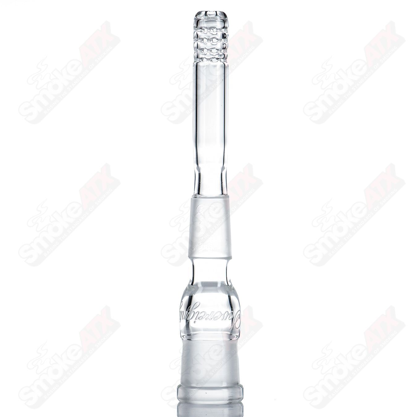 18/18mm 4" 360 Gridded Downstem Sovereignty Glass - Smoke ATX