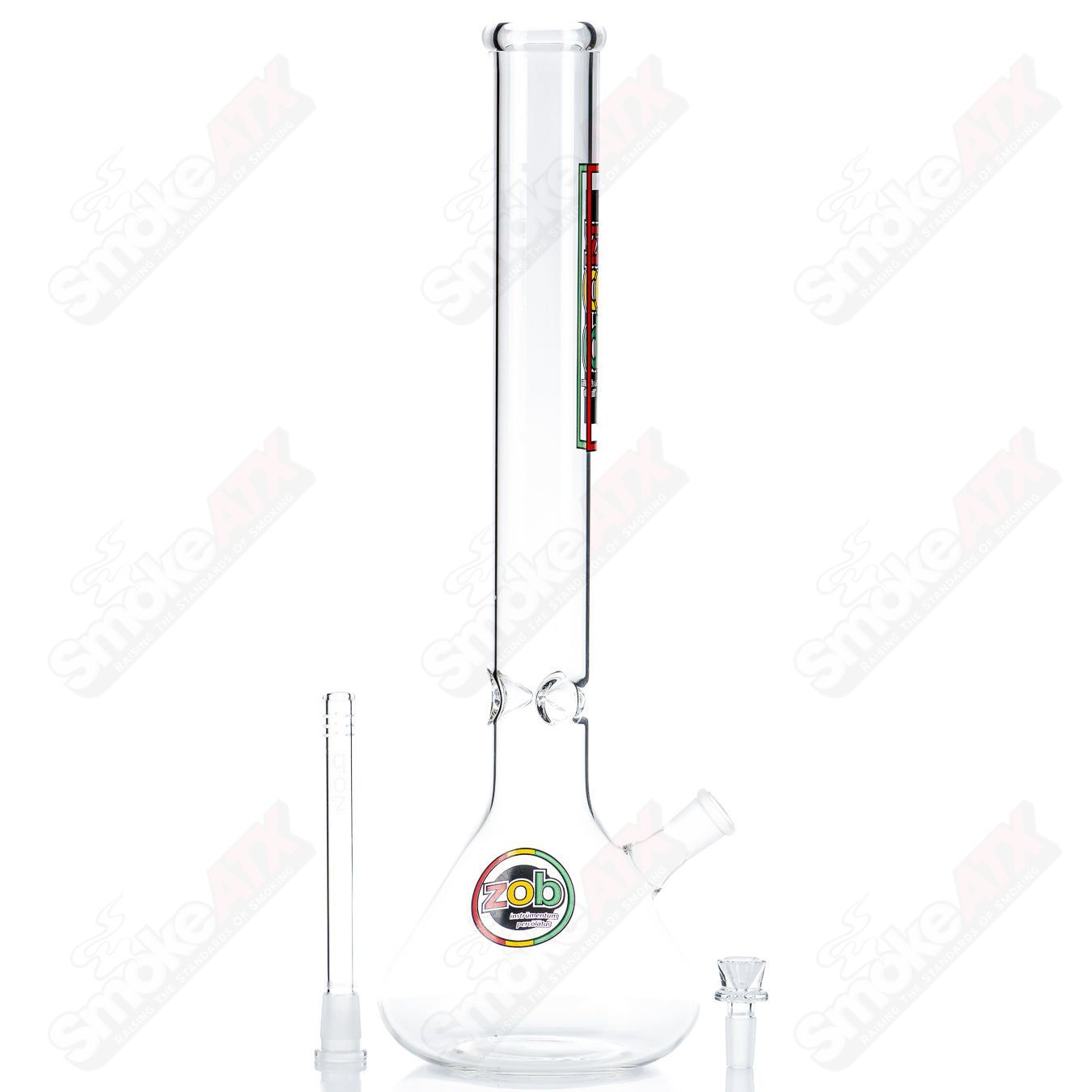 18in OG Beaker (Rasta Label) ZOB - Smoke ATX