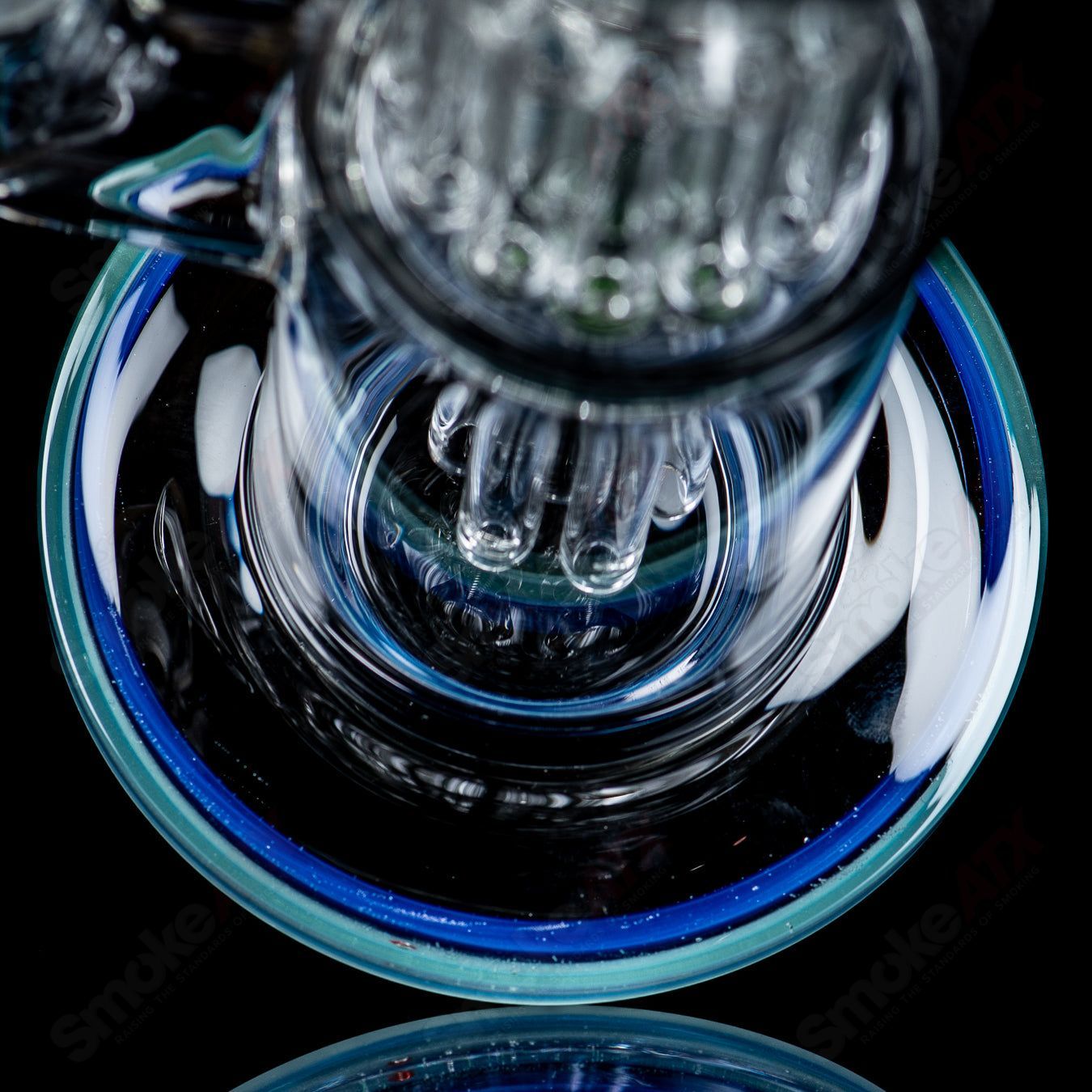 Toro 18mm 7/13 arm perc straight glass tube with color cap for smoking, designed by Toro for smooth filtration and vibrant style
