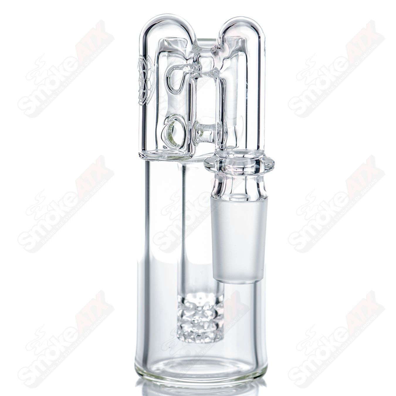 18mm Ash Catcher w/ Lace Perc and Splash Guard SOL Glassworks - Smoke ATX