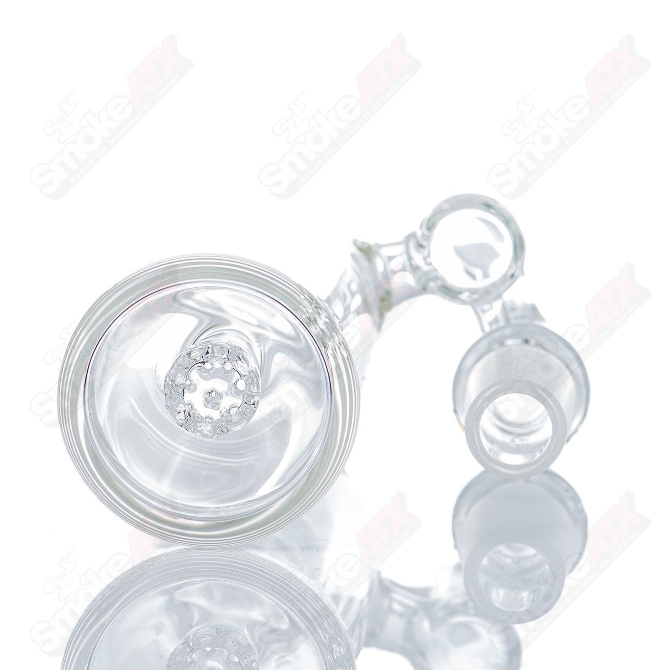 18mm Ash Catcher w/ Lace Perc and Splash Guard SOL Glassworks - Smoke ATX